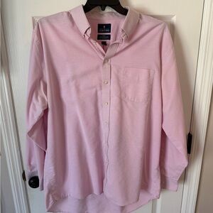 Stafford Men's Light Pink Casual Button Down Shirt